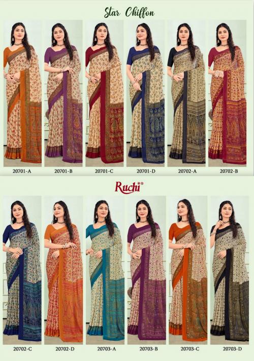 Ruchi Saree Star Chiffon 20701-20703 Price - 5604