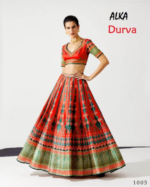 Alka Durva 1004 Price - Un Stitched=2085 ,Ready Made =2285