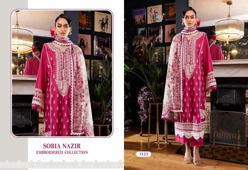 Shree Fab Sobia Nazir Lawn Collection 3122 Price - Chiffon Dup-1260 , Cotton Dup-1310