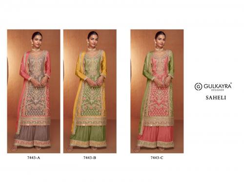 GULKAYRA DESIGNER SAHELI 7443-A TO 7443-C Price - 8235