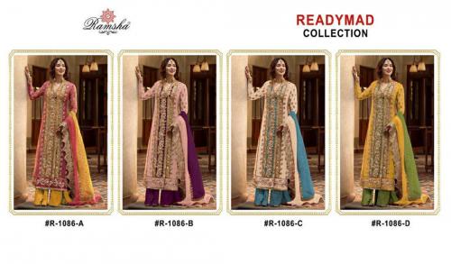 Ramsha Suit Ready Made R-1086 Colors  Price - 6800