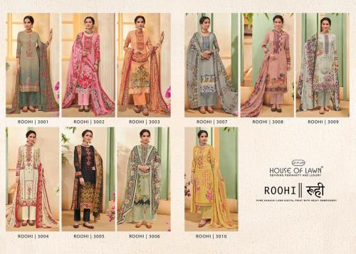 House Of Lawn Roohi 3001-3010 Price - 6500