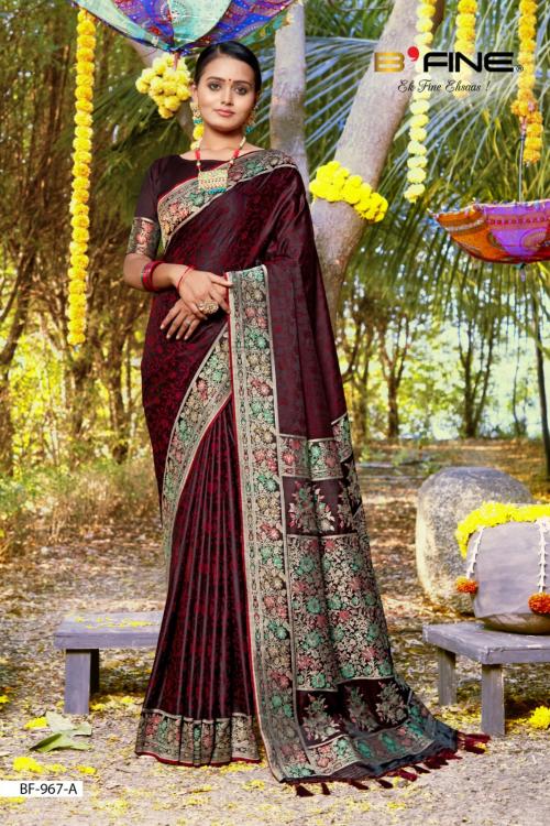 B Fine Saree Satin Silk Vol-2 BF-967 Colors 