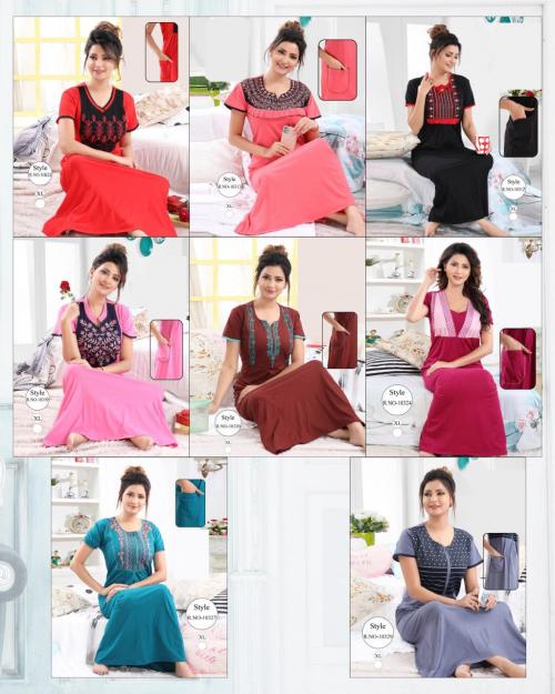 Kavyansika Nighty Plain Embroidery 10222-10329 Price - 3400