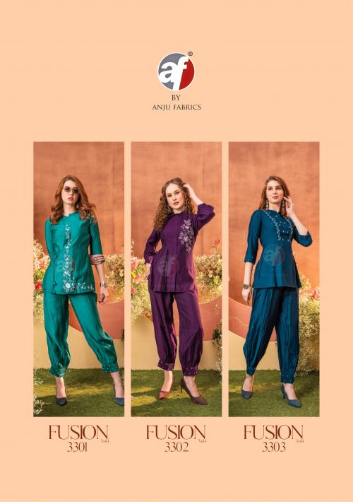 ANJU FABRICS FUSION VOL-4 3301 TO 3303 Price - 3900