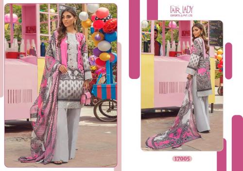 Fair Lady Ayesha Zara Premium Lawn Collection 17005 Price - Chiffon Dup-605 , Cotton Dup-649	