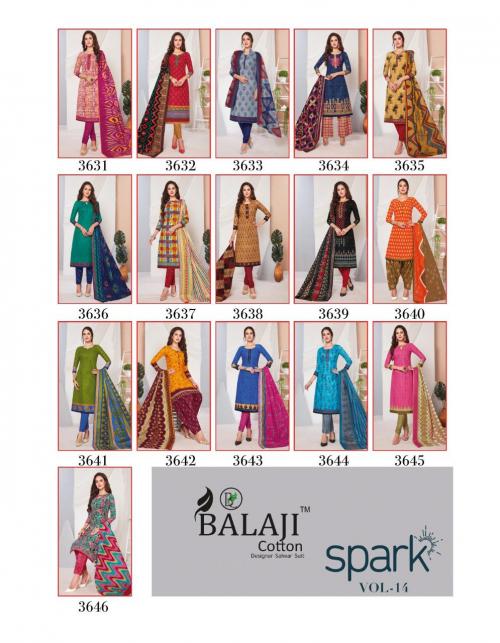 Balaji Cotton Spark 3631-3646 Price - 5600