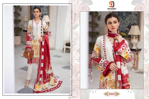 Shraddha Designer Marjjan 2002 Price - Chiffon Dup-675 , Cotton Dup-725	