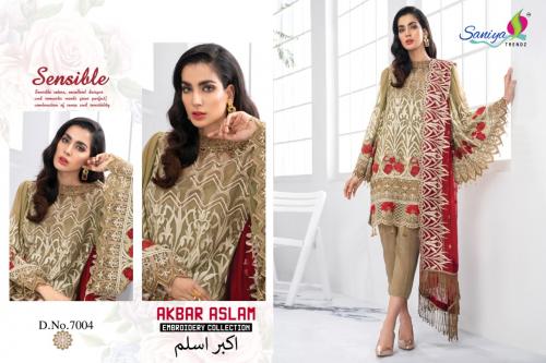 Saniya Trendz Akbar Aslam Embroidery Collection 7004 Price - 1399