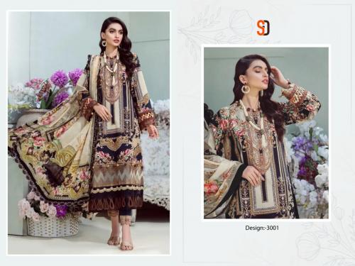 SHARADDHA DESIGNER BLISS VOL-03 3001 Price - Chiffon Dup - 600, Cotton Dup - 649