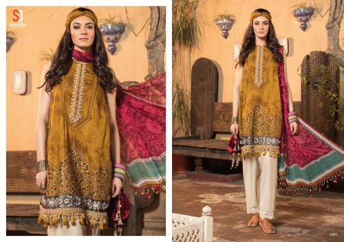 Shraddha Designer Maria B Lawn 3001 Price - Chiffon Dup-799, Cotton Dup-849