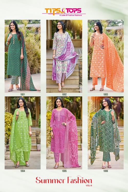 TIPS & TOPS SUMMER FASHION VOL-6 1001 TO 1006 Price - 3630