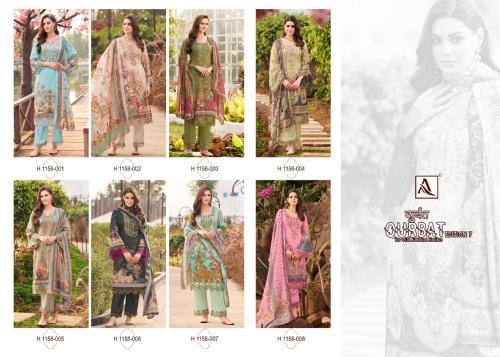 Alok Suit Qurbat Edition 1158-001 to 1158-008 Price - 7000