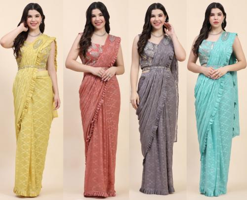 Aamoha Trendz Ready To Wear Designer Saree 275 Colors Price - 13180