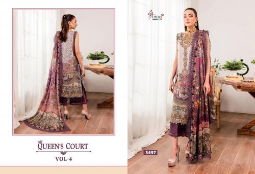SHREE FAB QUEENS COURT VOL-4 3497 Price - SILVER DUP - 600, COTTON DUP - 649