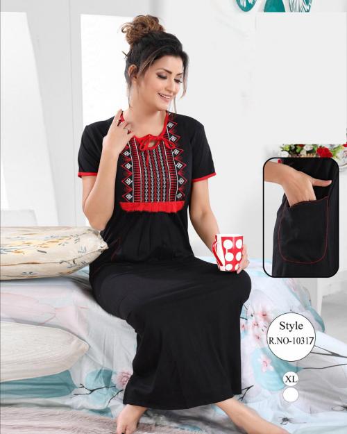 Kavyansika Nighty Plain Embroidery 10317 Price - 425