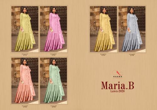 Kaara Suits Maria B Lawn 2020 181-186 Price - Chiffon Dupatta 5700 , Cotton Dupatta 5994