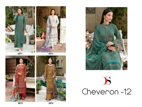 DEEPSY SUITS CHEVERON-12 5071 TO 5074 Price - CHIFFON DUP - 3596, COTTON DUP - 3796