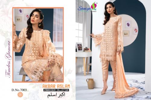 Saniya Trendz Akbar Aslam Embroidery Collection 7003 Price - 1399