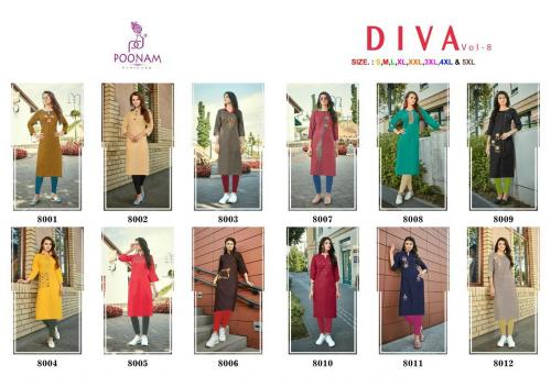 Poonam Designer Diva 8001-8012 Price - 3120