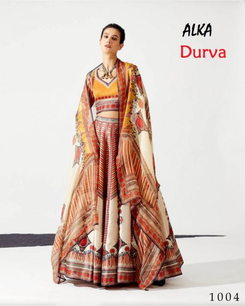 Alka Durva 1003 Price - Un Stitched=2085 ,Ready Made =2285