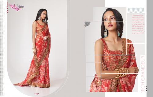 Zeel Clothing Floral Saree 1107 Price - 1700