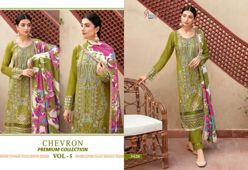 SHREE FAB CHEVRON PREMIUM COLLECTION VOL-05 3426 Price - CHIFFON DUP - 949, COTTON DUP - 1000