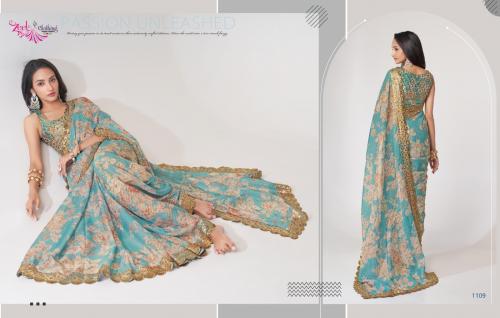 Zeel Clothing Floral Saree 1109 Price - 1700