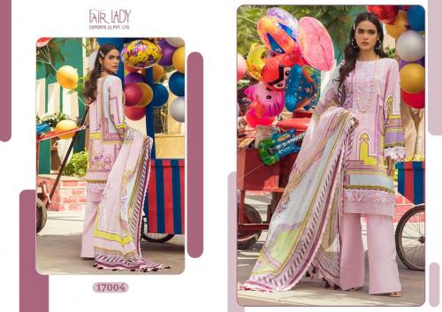 Fair Lady Ayesha Zara Premium Lawn Collection 17004 Price - Chiffon Dup-605 , Cotton Dup-649	