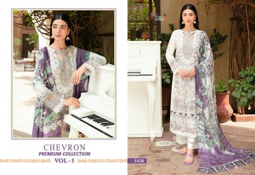 SHREE FAB CHEVRON PREMIUM COLLECTION VOL-05 3428 Price - CHIFFON DUP - 949, COTTON DUP - 1000