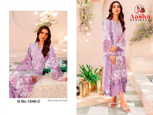 AASHA DESIGNER NEEDLE WONDER VOL-3 1046-C Price - Chiffon Dup - 575, Cotton Dup - 625