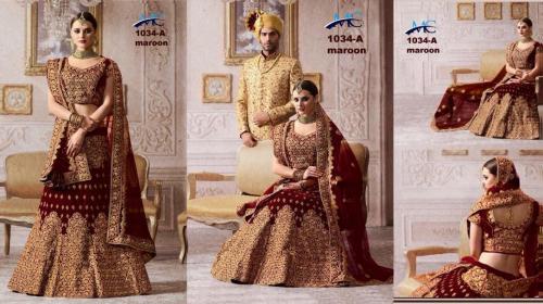 MC 1034-A Velvet Designer Bridal Wedding Lehenga Choli	 Price - 3650