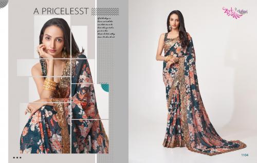 Zeel Clothing Floral Saree 1104 Price - 1700