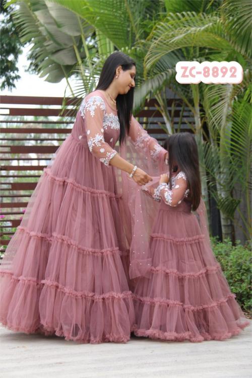 Bollywood Mother & Daughter Designer Gown ZC-8892 Design 