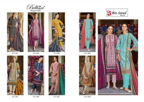 BELLIZA DESIGNER BIN SAEED VOL-4 915-001 TO 915-008 Price - 5600