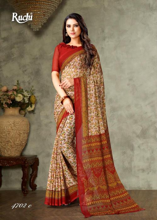 Ruchi Saree Super Kesar Chiffon 4702 C Price - 460