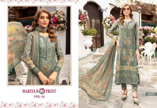 SHREE FAB MARIA B M PRINTS VOL-16 3519 Price - CHIFFON DUP - 725, COTTON DUP - 775