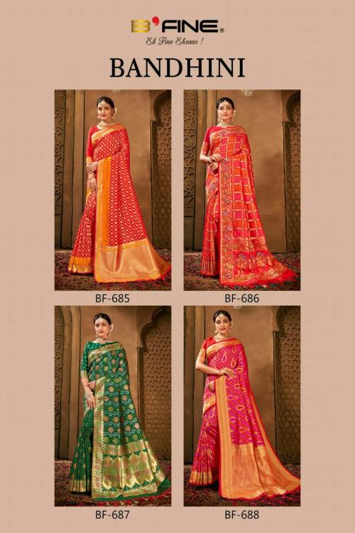 B Fine Saree Bandhini BF-685 to BF-688 Price - 9310