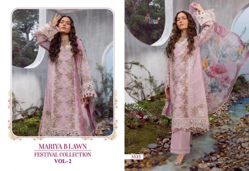 SHREE FAB MARIYA B LAWN FESTIVAL COLLECTION VOL-2 3525 Price - CHIFFON DUP - 1200, COTTON DUP - 1249