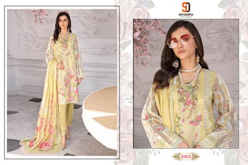 Shraddha Designer Marjjan 2003 Price - Chiffon Dup-675 , Cotton Dup-725	