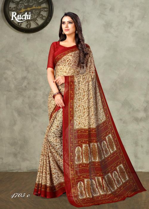 Ruchi Saree Super Kesar Chiffon 4703 C Price - 460