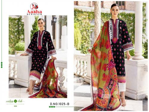 AASHA DESIGNER M PRINTS VOL-7 1025-B Price - Cotton Dup - 850,Chiffon - 799