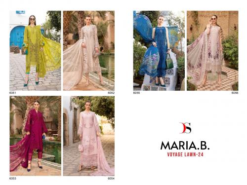 DEEPSY SUITS MARIA.B VOYAGE LAWN - 24 6051 TO 6056 Price - CHIFFON DUP - 6594, TO COTTON DUP - 6894