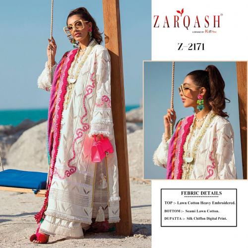 Zarqash Aziz Luxury Lawn Z-2171 to Z-2174 Series 