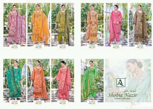 Alok Suit Shobia Nazir Lawn Collection 1236-001 to 1236-010 Price - 8490