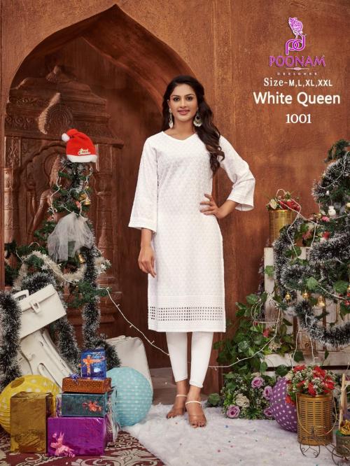 Poonam Designer White Queen 1001-1006 Series 