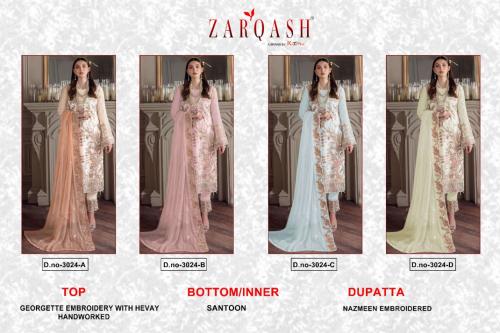 Zarqash Pakistani Suit Z-3024 Colors Price - 4996