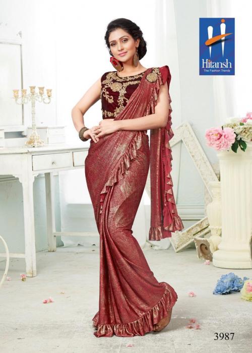 Hitansh Fashion Exclusive Stylish Imported Fabric Saree 3987