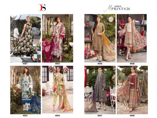 DEEPSY SUITS MARIA B M PRINTS - 24 4051 TO 4058 Price - Chiffon Dup - 5760, Cotton Dup - 6160