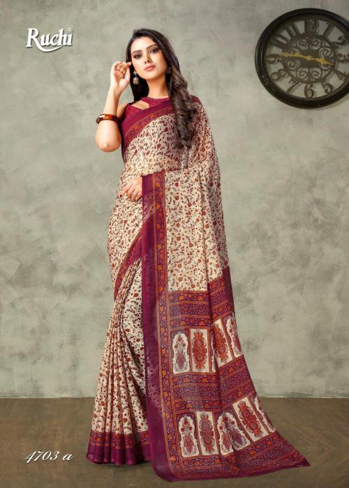 Ruchi Saree Super Kesar Chiffon 4703 A Price - 460